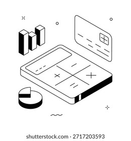 Ponga sus manos en esta increíble ilustración de cálculo de datos en estilo isométrico