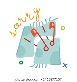 Get your hands on torn fabric flat sticker 