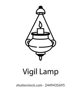 Get your hands on vigil lamp line icon