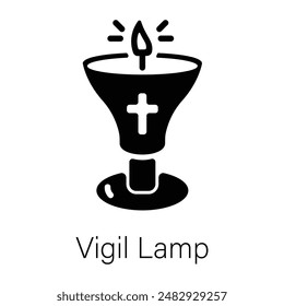 Get your hands on vigil lamp solid icon 