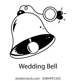 Get your hands on wedding bell doodle icon  