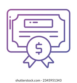 Get your hold on this carefully designed icon of business certificate, business degree vector