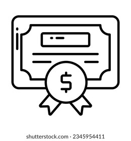 Obtén tu control sobre este icono cuidadosamente diseñado de certificado de negocio, vector de grado de negocio
