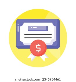 Holen Sie sich diese sorgfältig entworfene Ikone von Business Certificate, Business-Grad-Vektorgrafik