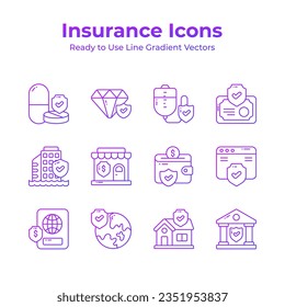 Obtén tu control en este juego de iconos de seguro visualmente atractivo, vectores de seguridad, protección, seguridad y seguridad, diseño premium