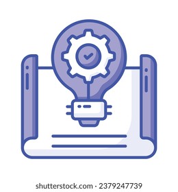Get your hold on this creatively designed vector of project development in trendy style