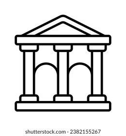Get your hold on this creatively designed icon of museum building in trendy style, isolated on white background