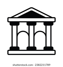 Get your hold on this creatively designed icon of museum building in trendy style, isolated on white background