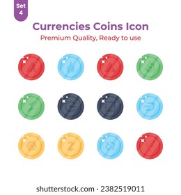 Obtén tu mano en este juego de íconos de monedas criptomonetarias premium, diseño vectorial de monedas digitales