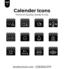Obtén tu control sobre este conjunto de vectores de calendario hermosamente diseñados, listo para descarga premium