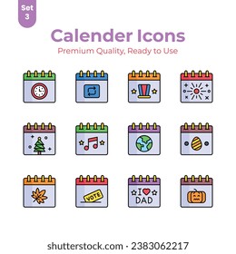 Get your hold on this beautifully designed calendar vectors set, ready for premium download