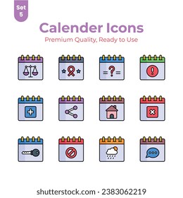 Get your hold on this beautifully designed calendar vectors set, ready for premium download