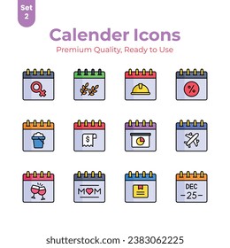 Get your hold on this beautifully designed calendar vectors set, ready for premium download