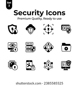 Get your hold on this carefully crafted security and protection icons set, trendy and unique vectors