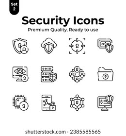 Get your hold on this carefully crafted security and protection icons set, trendy and unique vectors