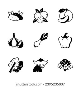 Get your hold on this amazing fruit and vegetable vectors set