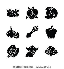 Get your hold on this amazing fruit and vegetable vectors set