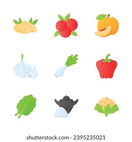 Get your hold on this amazing fruit and vegetable vectors set