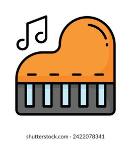 Get your hold on this beautifully designed vector of piano, musical instrument