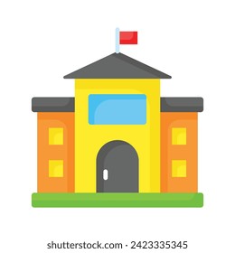 Get your hold on this amazing icon of school building, isolated on white background