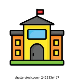 Get your hold on this amazing icon of school building, isolated on white background