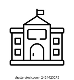 Get your hold on this amazing icon of school building, isolated on white background