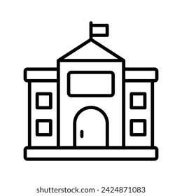 Get your hold on this amazing icon of school building, isolated on white background