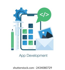 Get your hold on this amazing icon of mobile app development in modern style