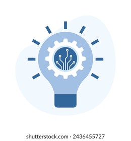 Consiga su control en este icono increíble de alta tecnología en estilo plano