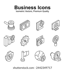 Get your hold on this creatively crafted business and finance isometric icons