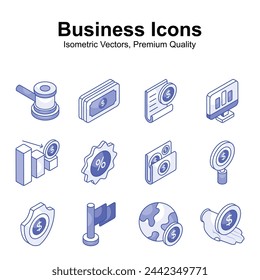 Get your hold on this creatively crafted business and finance isometric icons