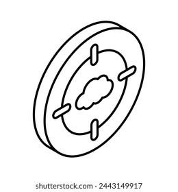 Holen Sie sich Ihren Halt auf diesem schönen Symbol der Wolke Ziel in isometrischem Stil
