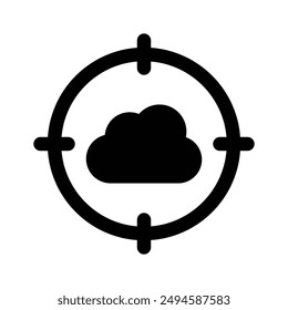 Get your hold on this beautiful icon of cloud target in editable style