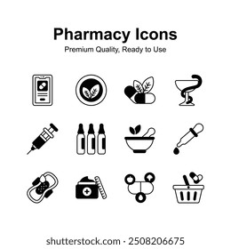 Get your hold on this creatively designed pharmacy icons