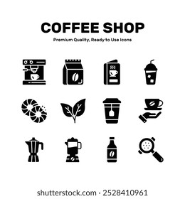 Get your hold on this amazing coffee shop icons set