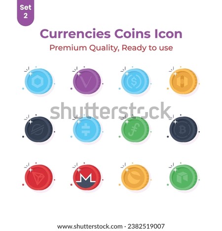 Get your hold on this beautifully designed cryptocurrency coins icons set, Digital currency coins vector design
