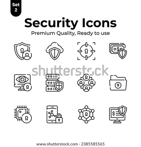 Get your hold on this carefully crafted security and protection icons set, trendy and unique vectors