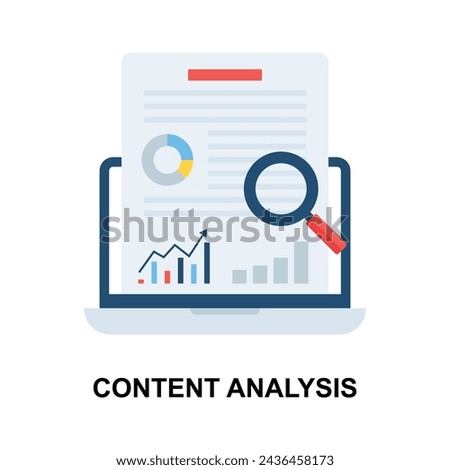 Get your hold on this creatively crafted concept icon of content analysis