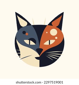 Ponga sus patas en nuestro elegante logo para la cabeza de gato. Esta ilustración de diseño plano es la forma perfecta de mostrar su estilo felino