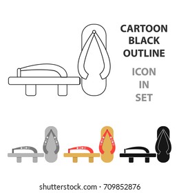 Geta icon in cartoon style isolated on white background. Japan symbol stock vector illustration.