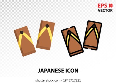Geta icon on transparent background. Japan symbol for your website design, logo, app, UI. Eps10 vector illustration.