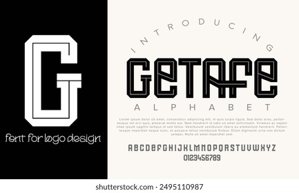 Getafe vector alphabet font for logo design