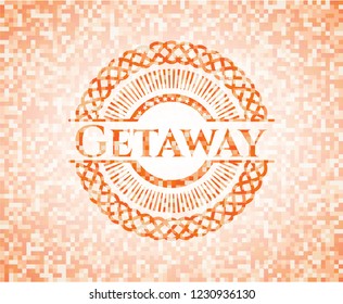 Getaway orange mosaic emblem