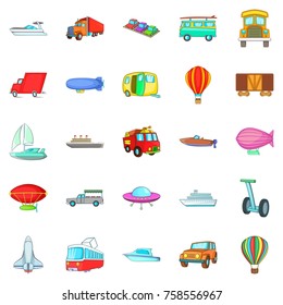 Getting around the world icons set. Cartoon set of 25 getting around the world vector icons for web isolated on white background
