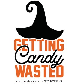 Desperdiciar Candy. Plantilla de impresión de camisetas de Halloween feliz, diseño de camisetas de disfraces de Halloween