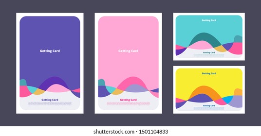 getting card minimal pastel colour with abstract background cute graphic for text message vector illustration