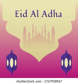 Getting card and Social Media template Eid Al Adha Vector design
