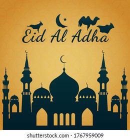 Getting card and Social Media template Eid Al Adha Vector design