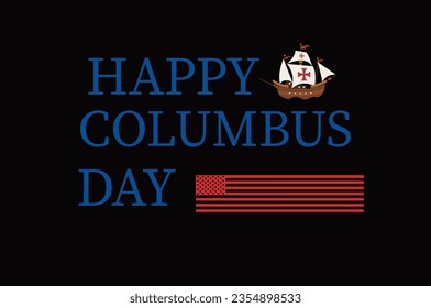 Getting Card Template Happy Columbus Day