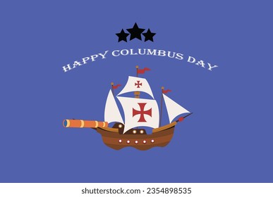 Getting Card Template Happy Columbus Day